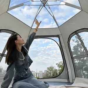 【UV-Resistant】2/3/4 Person Waterproof Camping Pop Up Tent with Dual Breathable Mesh Windows, Easy Setup for Picnics, Hiking, and Outdoor Adventures