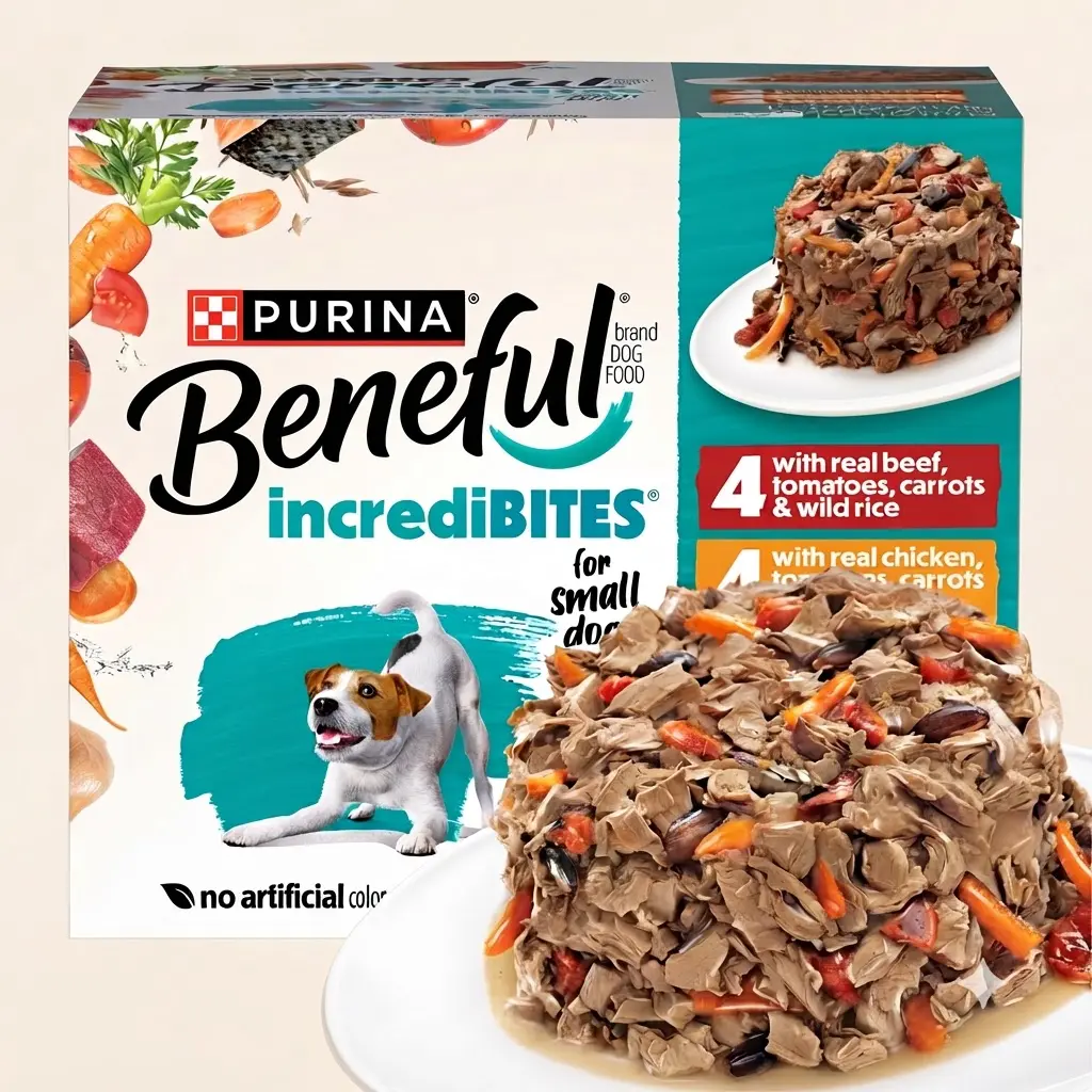 Purina Beneful Small Breed Wet Dog Food Variety Pack IncrediBites Real Beef Chicken Salmon 3 oz Gravy Small Dogs