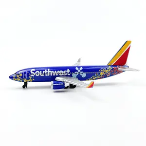 Southwest Airplane Model Band Painted Die-Cast Metal Model, Collectible Gift for Holiday Season, Detailed Artistic Design for Display & Collection, Aviation Model