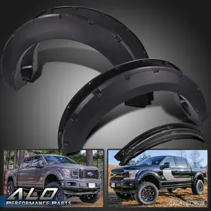 Fit For 15-17 Ford F150 Textured Pocket-Rivet Style Wheel Fender Flares 4pcs Fit For 15-17 Ford F150 Textured Pocket-Rivet Style Wheel Fender Flares 4pcs