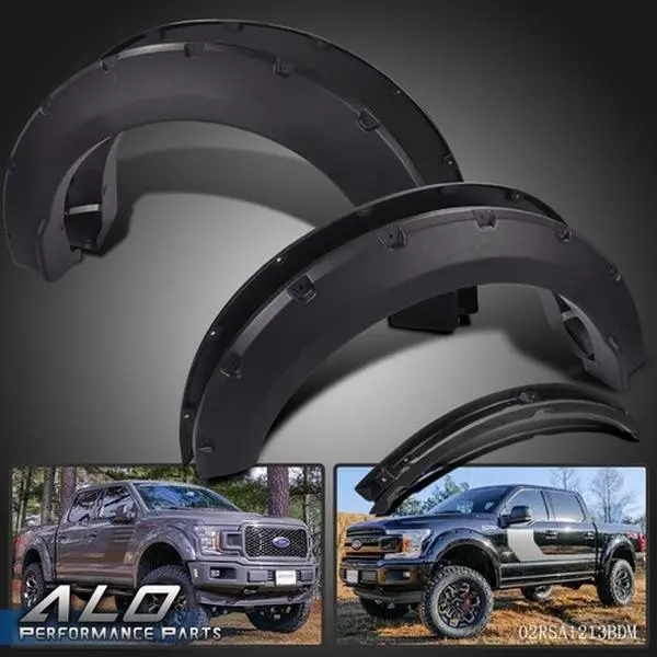 Fit For 15-17 Ford F150 Textured Pocket-Rivet Style Wheel Fender Flares 4pcs Fit For 15-17 Ford F150 Textured Pocket-Rivet Style Wheel Fender Flares 4pcs