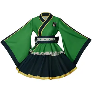 Anime MHA Asui Tsuyu Cosplay Costume Women's Froppy Kimono Dress Battle Outfit