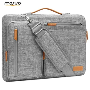 MOSISO 13–17.3 inch 360° Protective Laptop Handbag,shoulder bag | Slim Messenger Case with 4 Zipper Pockets, PU Handle & Adjustable Strap | Side Opening, Shockproof Padding, Trolley Belt | For Office, Business Trip, Daily Commute/Messenger Carry
