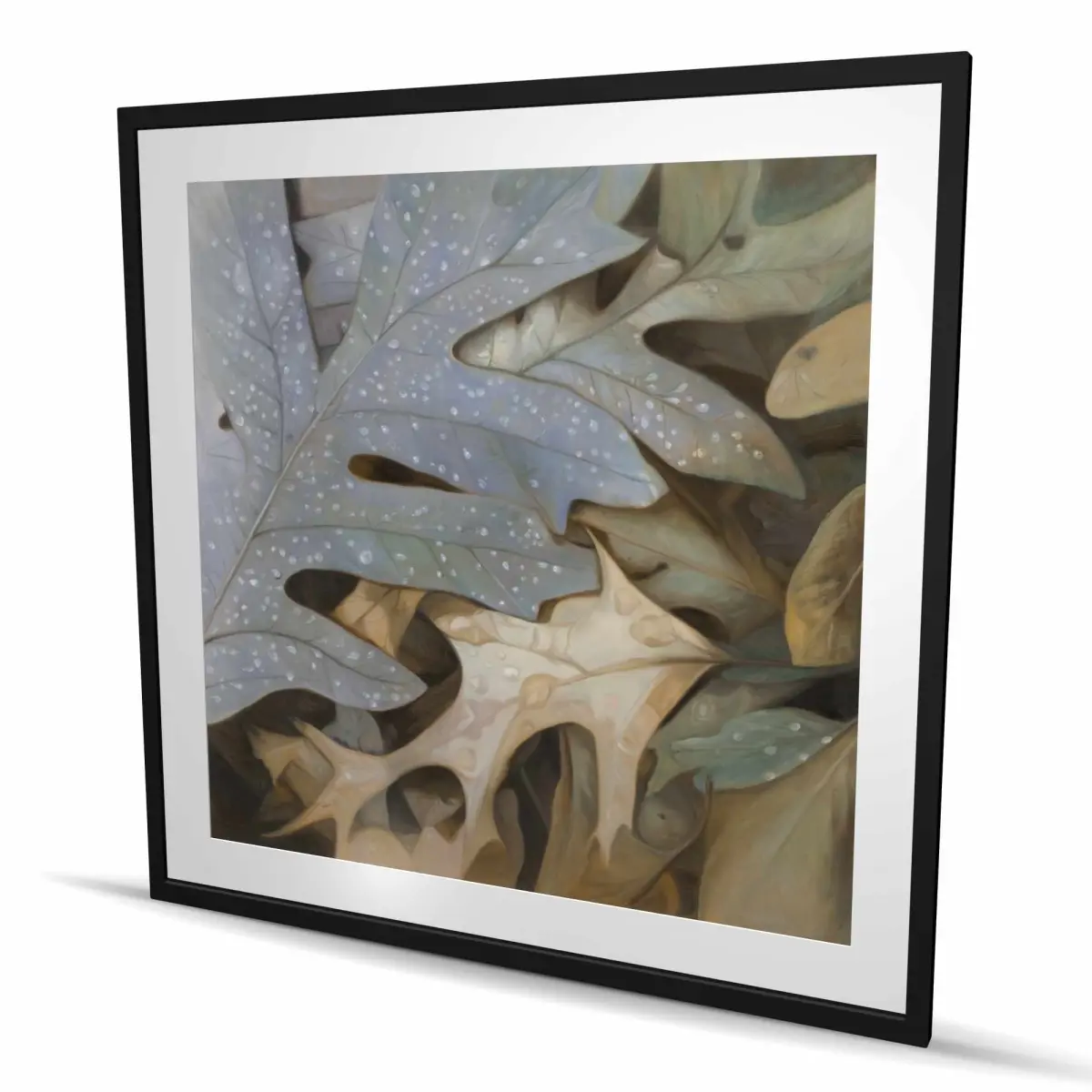 Begin Home Decor C1FM4848D1BN5K 48x48 in. Framed Autumn Leaves-Yellow Flower Botanical Artwork, Nature-Inspired Wall Decoration, Gift for Home Supplies