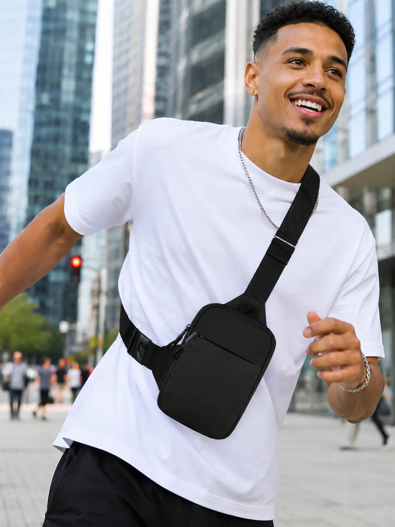 Mini Chest Bag Crossbody Purse, Casual Active Belt Bag, Lightweight Adjustable Sling Pack with Secure Dual Storage Design, Versatile Bag, Perfect Travel Companion for Hiking, Walking, Running, Vacation and Daily Commute, Gift for Family and Friends