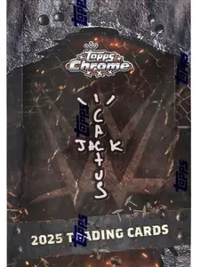 Topps 2025 Chrome WWE x Cactus Jack Hobby Box - 2 Base Card Refractors, 1 White Refractor, 4 Numbered Parallels, 1 Red & Black, 1 Black & Yellow Refractor