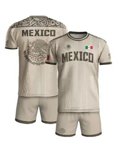 Mexico Aztec Eagle Devouring Serpent Soccer Jersey, Grit Son Sport, Short Sleeve, Fitted, Natural Waist, All Seasons, Regular Length
