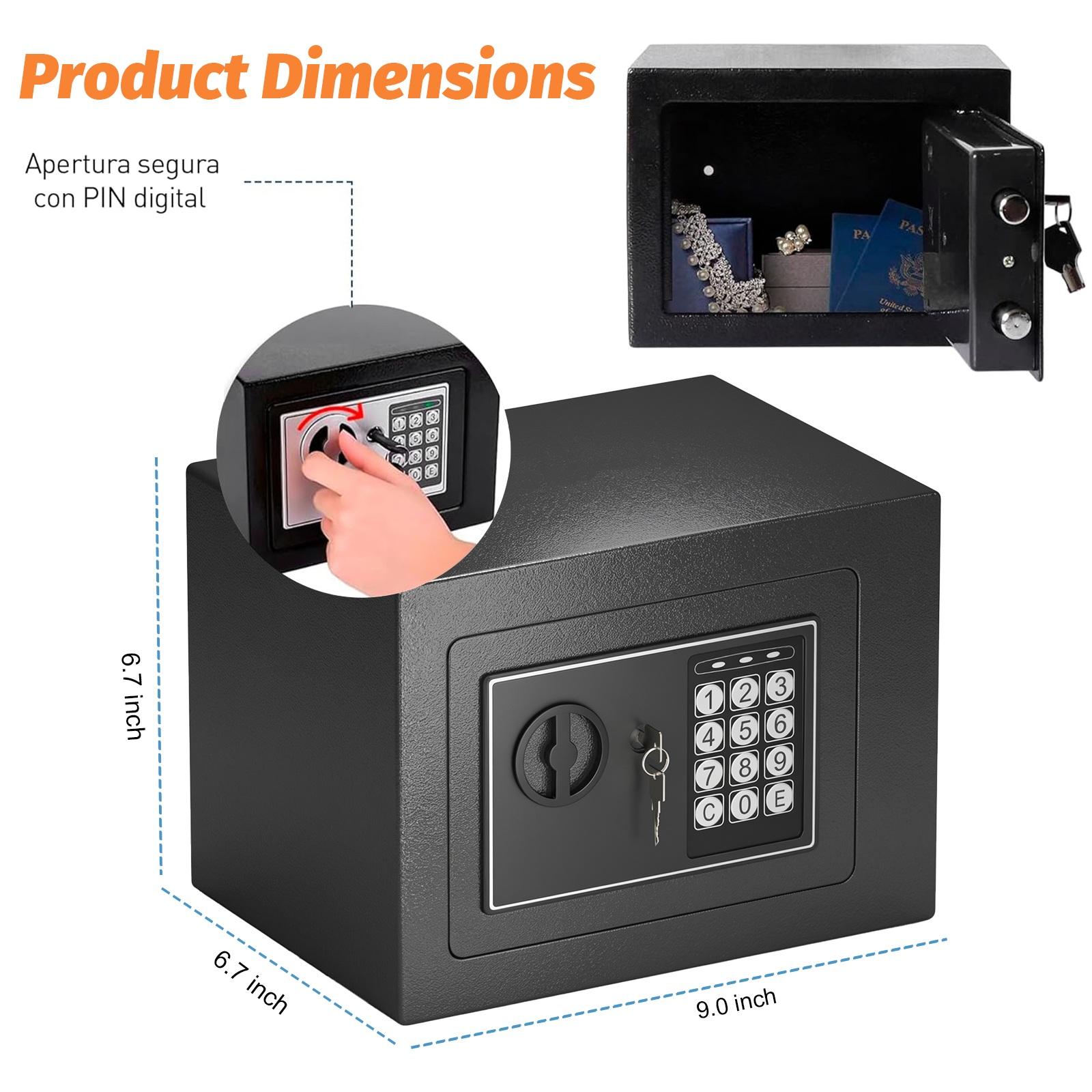 Mini Electronic Password Safe, Anti-theft Storage Lock Box, Ideal for Home Dorm Office Valuables Keeping, No Batteries