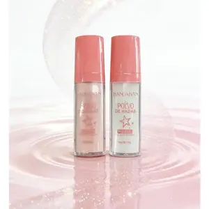 HANDAIYAN 2Pcs/Set Polvo de Hadas Fairy Dust Highlighter, Pearl Shimmer Patting Powder for Brightening & Contouring, Portable Quick Makeup Touch-Up, Perfect Gift