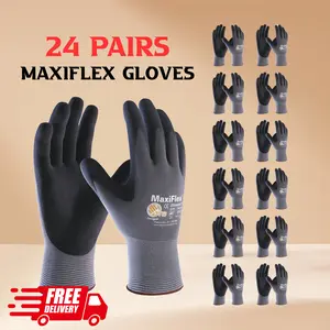 12 Pares MaxiFlex Foam Work For Men, Guantes Para Trabajo, Enhanced Grip Maxi Flex Nitrile Gloves Coated