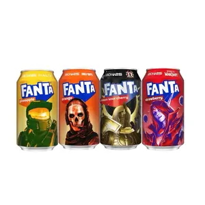 Fanta Soda Bundle of 4- Pineapple, Orange, Sour Cherry, & Strawberry
