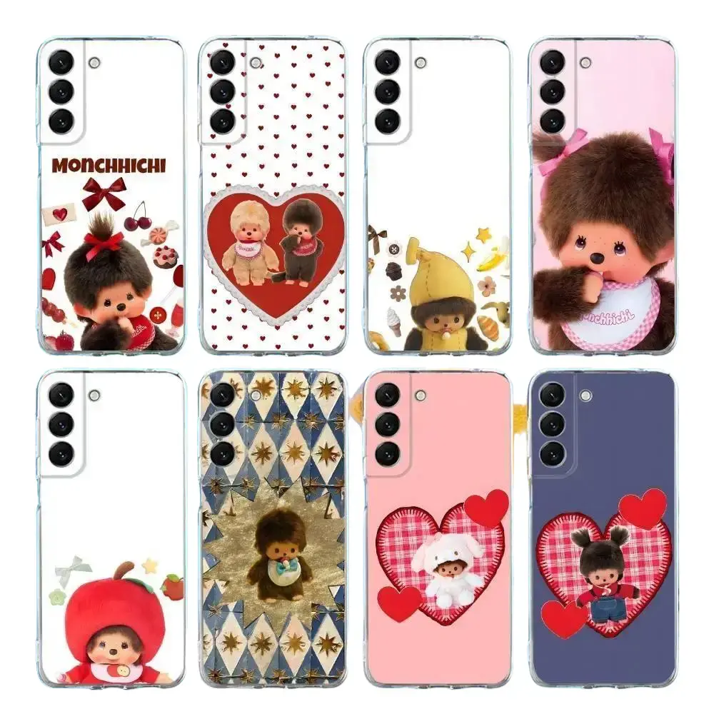 Cute M-Monchhichis Phone Case Silicone For Phone Case For iPhone 17 Promax 17Air 16 Plus 15 14 13 12 11 Pro & Samsung Galaxy S26 Ultra S25 S24 Plus Anti-fall Transparent soft TPU Shockproof Protective Cover Gift