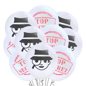 Malayan Products Murder Mystery Balloons Latex 12 Count, Spy Game Night Birthday Detective Party Event Supply, 12 Inch Standard Size