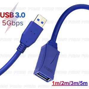 Usb3.0 Extension Cable, 5m Male Female Adapter, Ideal for Network Camera, Printer, Ps5, Headphones, SSD, Keyboard, HUB