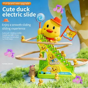 Duck Climbing Stairs Automatic Slide, Educational Baby Toy, Music & Light Interactive Play, Perfect Gift for Kids over 3 Years