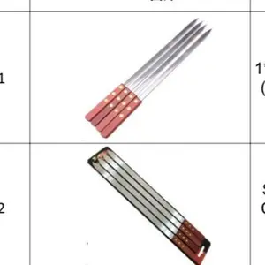 Heavy Duty Flat Seekh Kebab Skewers 4PCS/Bag – Stainless Steel BBQ Grill Skewers with Wooden Grip Handle for Outdoor Cooking
