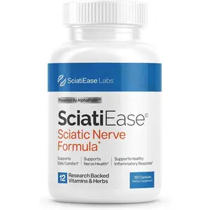 SciatiEase Sciatic Nerve Health Support Supplement - Nerve Support Formula with AlphaPalm, Pea, Vitamin B Complex, Alpha Lipoic Acid 300mg - 120 Capsules