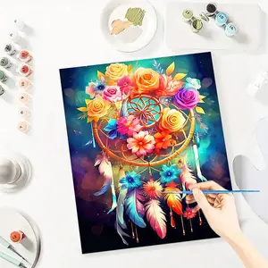 Wind Chime Paint By Number Kits for Adults Beginners, Easy Acrylic Simple Paint By Number Kits, DlY Watercolor Paint By Numbers Kits on Canvas Without Frame for Home Wall Decor Home Decoration 16x20inch