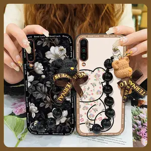 silicone Simplicity Phone Case For Meizu 16T soft case protective case Back Cover cute Skin-friendly feel Cartoon Waterproof Bear bracelet Dirt-resistant Anti-knock
