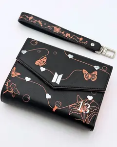 Muse Wallet | Vegan Leather Trifold Wallet with Wristlet PU Leather K-pop Wallet