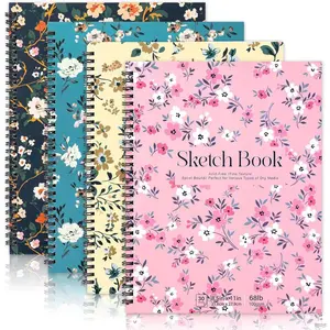 4 Pack Sketch Book, 8.5 x 11Inch Sketchbook, 68lb/100gsm Spiral Bound Sketch Pad, Acid Free Art Supplies Drawing Painting Sketching Paper for Woman Artists (30 Sheets Each)