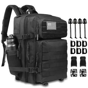 45L Military Tactical Backpack for Men Women Military Backpack Molle Backpack Large Army 3 Day Assault Pack Bug Out Bag Hiking Rucksack with Bottle Holder gymsharkminibag