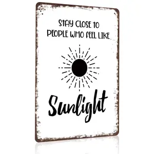 Cute Boho Sun 8x12 Inch Aluminum Metal Sign |   Heartwarming Kindness Quote Home & Bathroom Decor |   Perfect for Farmhouse Spaces, Bedrooms, Bathrooms, Entryways & Cozy Daily Positive Wall Art |   Retro Weathered Tin Plaque, Lovely Easy-To-Install Decor