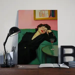 2D Flat 1pc Wooden Frame Wall Art  Modern Classic Art Deco Style,Vertical Wall Decor for Living Room, Office, Bedroom - Perfect Gift for Mother's Day, Birthday, Easter, Office Artwork Hook Mountable Artwork