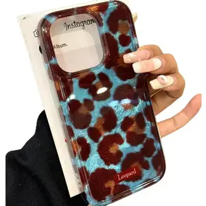 Leopard Print Shockproof Case for IP15pro Mobile Phone Simple Anti-Drop Protection Cover for iP16pm & IP14/13 Smartphones Protective Single Shell