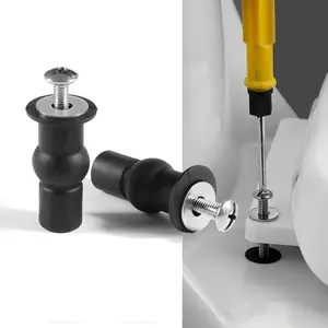 2 Piece RV Toilet Seat Hinge Screws, Universal Toilet Lid Screws, Rubber Toilet Seat Bolt Replacement Kit, Top Fixing Parts, Toilet Hardware