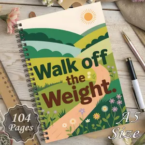 1 piece of weight loss journal and body measurement tracker with pastoral landscape cover - lined spiral-bound health diary with fitness progress charts, compact health tracking notebook for men, for weight loss goals and habit tracking