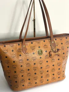 Pre-owned MCM LEATHER Tote Bags Cognac monogram tote bag