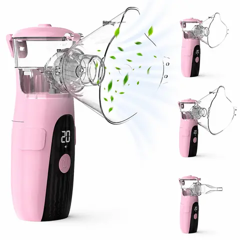 Portable Nebulizer, Rechargeable Nebulizer, Auto Clean & Dual Mode, USB-powered, Handheld Nebulizer - For Adults & Kids, Silent Operation, Easy-to-Clean Mesh
