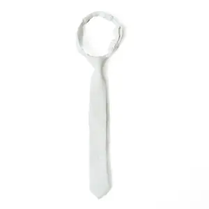 Quilted White Boys Tie