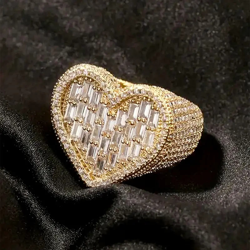 1 Piece Women's Luxury Cubic Zirconia Heart Ring, Wedding Engagement Party Jewelry, Ideal Gift for Her, Upscale Ring