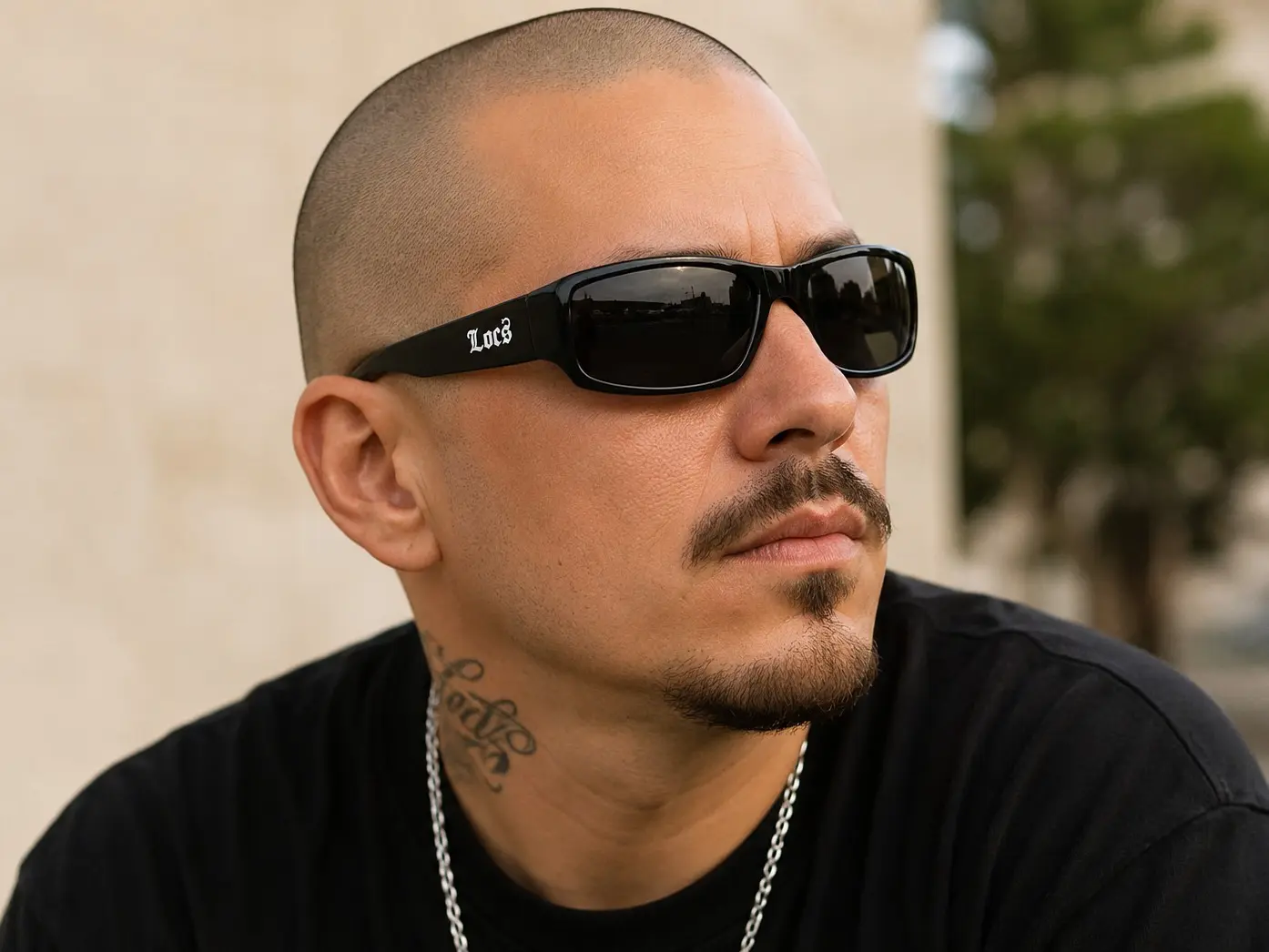 Male Plastic Sun Protective Sunglasses, Men's Black Designer Biker Shades with Dark Lenses, Original Gangster Style, UV Protection