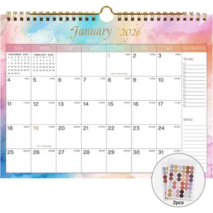 2026 Calendar - Includes January 2026 to June 2027 18 Monthly Wall Calendar 2026, 11 x 8.5 Inches Thick Paper with Julian Dates and Block for New Year Christmas Presents 2026-2027 Colorful Wall Calendar