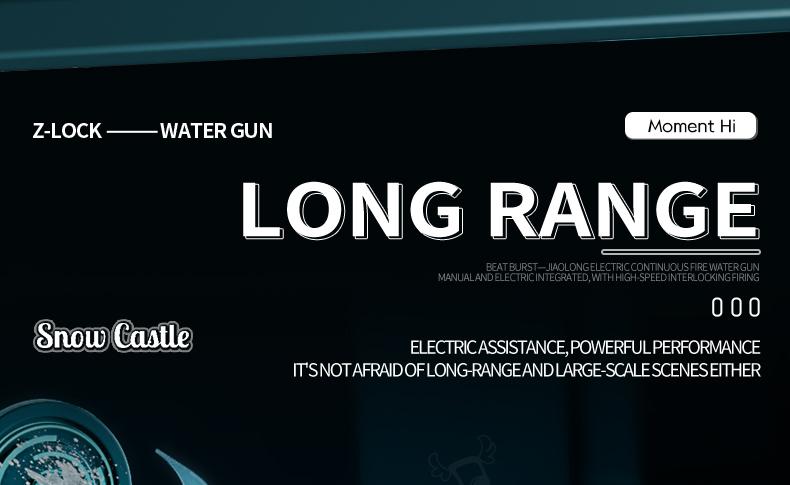  Flood Dragon Automatic Electric WaterGun IP67 Waterproof, with Large Capacity Powerful Spray Super LongShooting & Lighting Function USB Charging CableDurable FlameSpray , SummerParty Outdoor Pool and beach toys