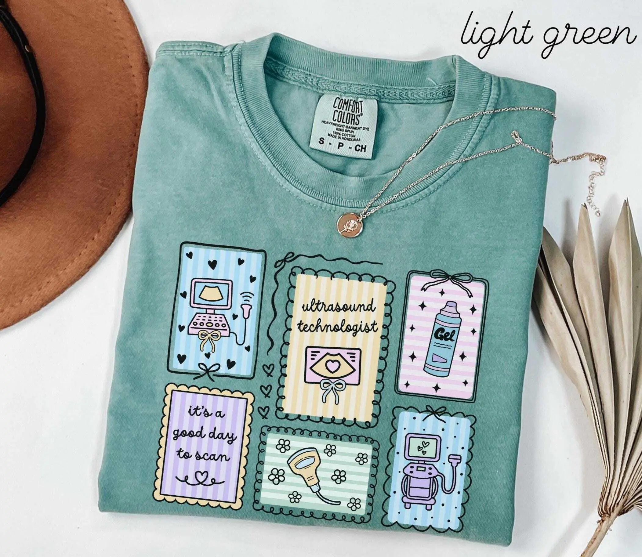 Ultrasound Technologist Comfort Colors Shirt • Sonographer Stamp Work t-shirt • Ultrasound Tech Gifts • Sono Tech Coquette Crewneck Tees Fabric Top