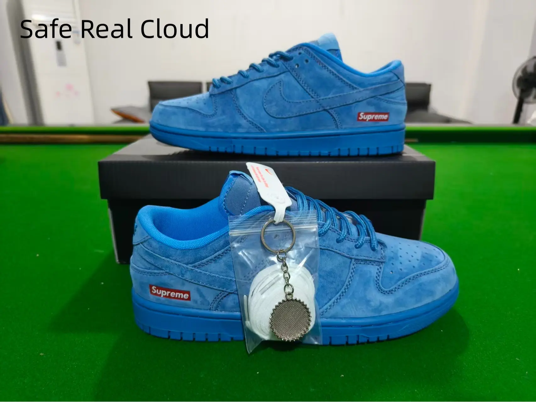 Full Blue Suede Low Top Matching Color Outsole Retro Skate Sneakers