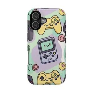 Kawaii Retro Game Pattern Phone Case Impact-Resistant Case | Cute Gameboy & Controllers,phone Case Suitable for Iphone 11/12/13/14/15/16/17 Pro Promax Plus Air and Samsung S22/S23/S24/S25 Plus Ultra Fe