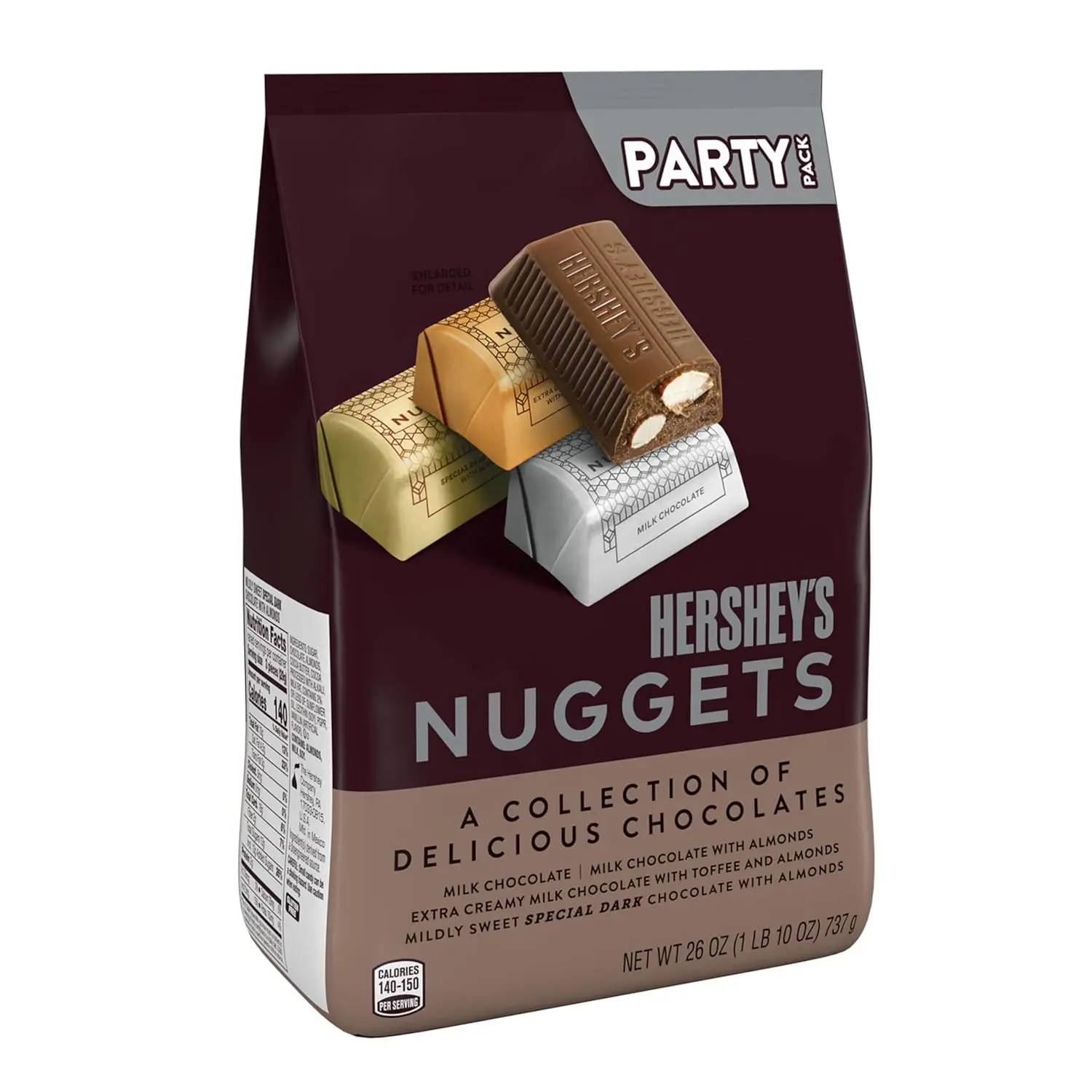 HERSHEY'S NUGGETS Assorted Chocolate Candy Variety Party Pack, 26 oz