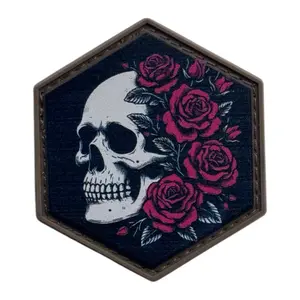 Hex Skull Roses PVC MORALE PATCH