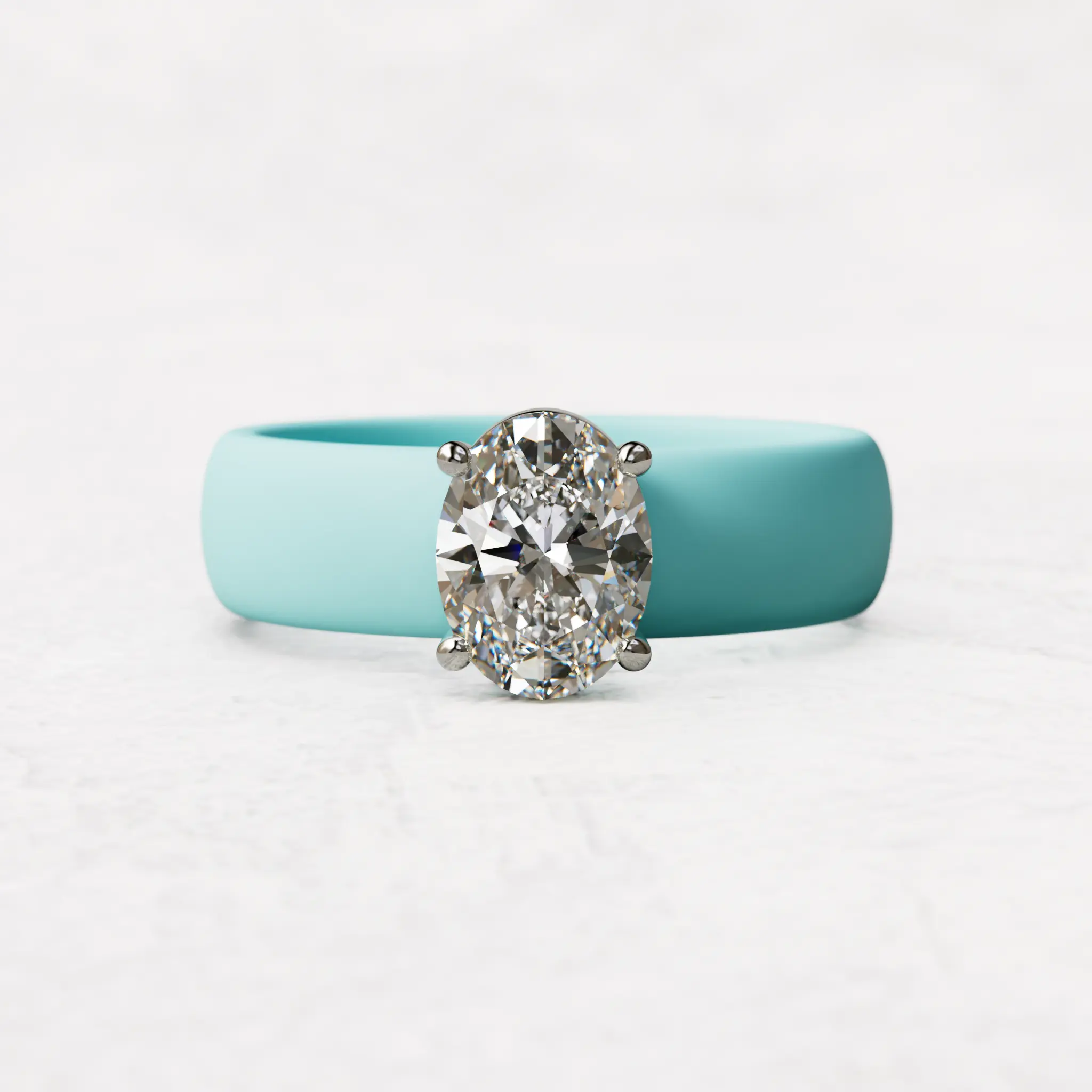 Oval Moissanite Silicone Ring | 1 Carat