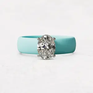 Oval Moissanite Silicone Ring | 1 Carat