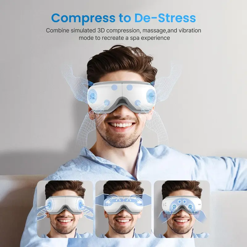 RENPHO Eyeris 1 Eye Massager with Heat, Valentines Day Gift Choice for Man Women Smart Comfort Eye Mask with Bluetooth Music, Birthday Gift 3