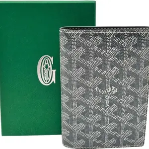 Pre-owned Goyard CANVAS Small Leather Goods GREY COATED PASSPORT HOLDER