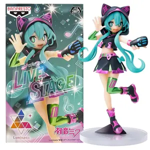 BANDAI 18CM Anime Hatsune Miku Figure Piapro Characters Live Stage Ver Model Toy Gift Action Figure Doll Ornaments PVC