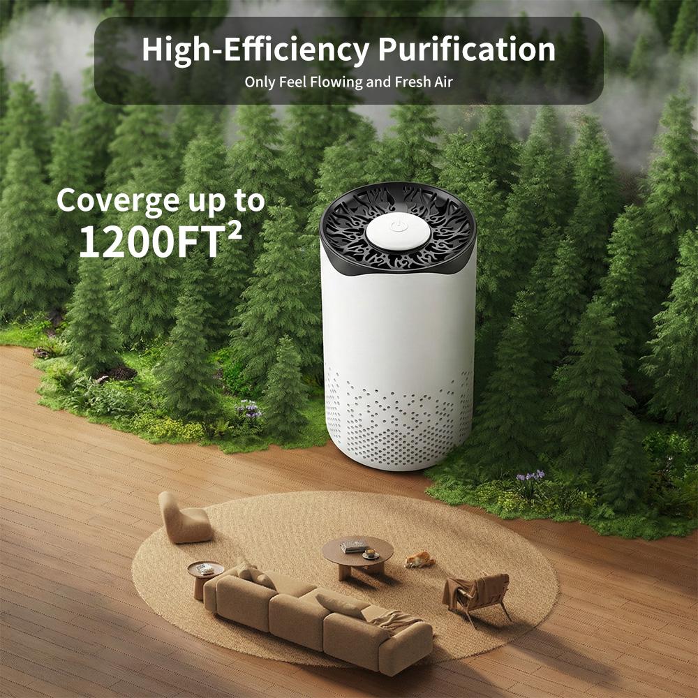 Air Purifiers for Home , 3-in-1 Filter Air Cleaner for Home, Portable Air Purifier Effectively Remove Formaldehyde, Smoke, Dust, Odors & Pet Dander