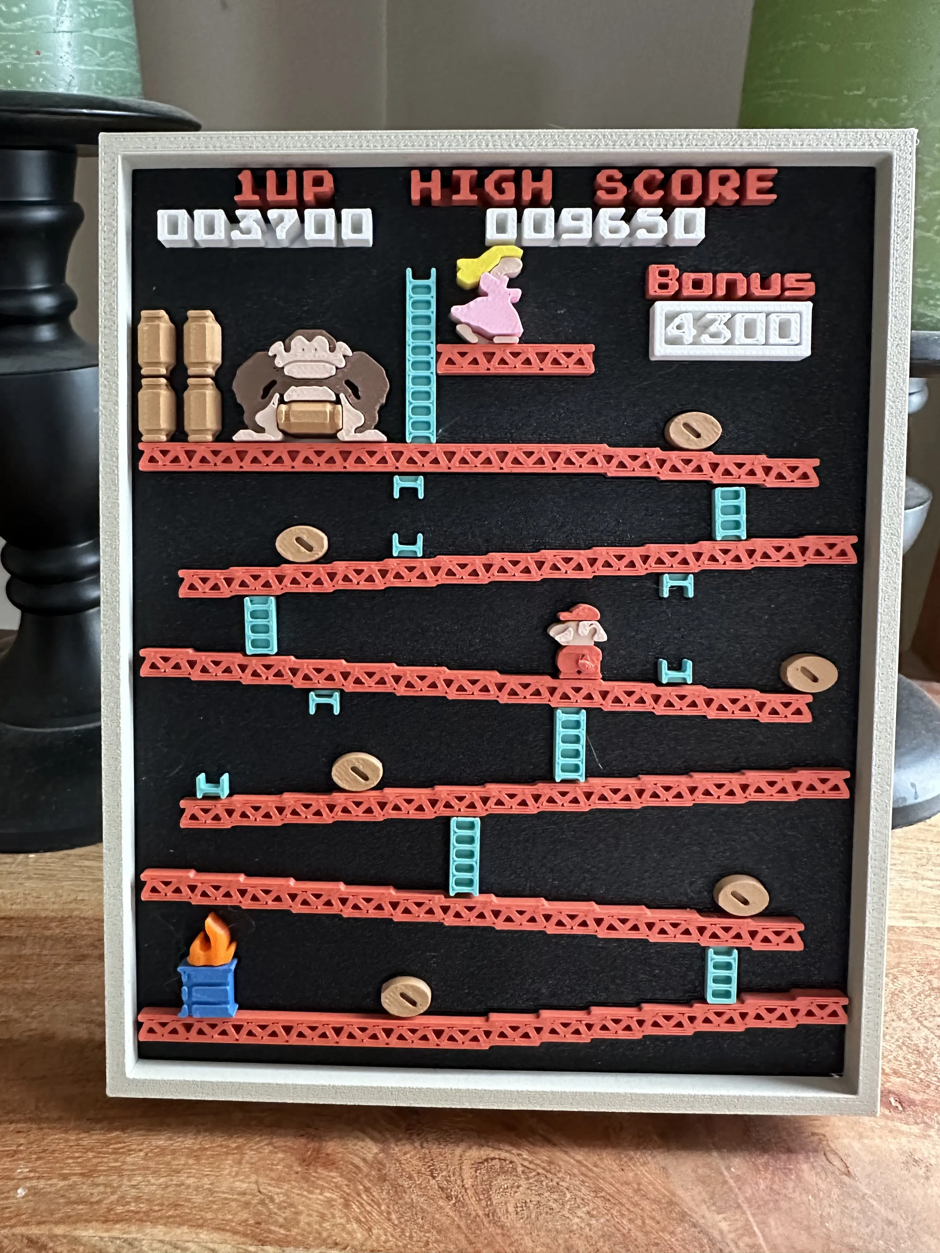 Retro Gaming Wall Art - Classic Arcade Scene - Handcrafted 3D Wall Decor